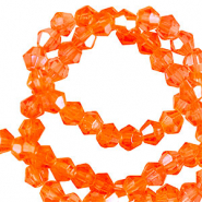 Top faceted beads bicone 6mm Vibrant Orange