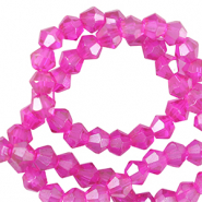 Top faceted beads bicone 4mm Neon Pink