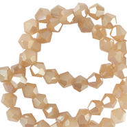 Top faceted beads bicone 4mm Latte Beige