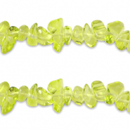 Glass beads chipstone Transparent Lime Green