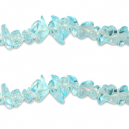 Glass beads chipstone Transparent Turquoise Blue