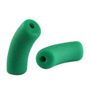Acrylic tube beads matt Classic Green