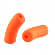 Acrylic tube beads matt Bright Orange