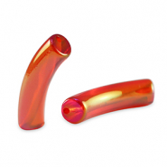 Acrylic tube beads Red-AB Coating