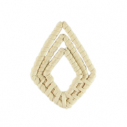 Rattan pendants rhombus Natural White