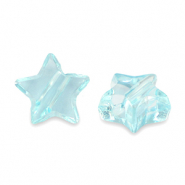 Acrylic beads star Transparent Turquoise Blue