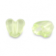 Acrylic beads heart Transparent Light Green