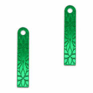 Statement charms bar flower Metallic Kelly Green