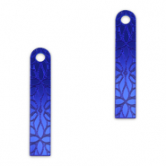 Statement charms bar flower Metallic Royal Blue