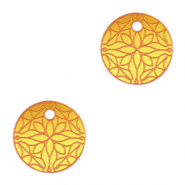 Statement charms flower 16mm Metallic Yellow