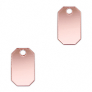Statement charms octagon Metallic Light Pink
