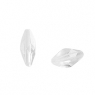 Acrylic beads oval faceted Transparent