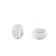 Acrylic beads oval faceted Transparent