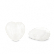 Natural stone beads Milky Quartz heart White Crystal