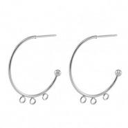 Stainless steel earrings / earpin creole Silver
