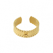 Stainless steel rings with loop Gold