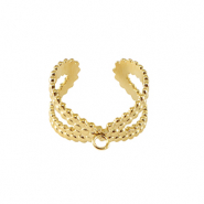 Stainless steel rings with loop Gold