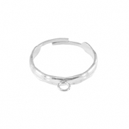 Stainless steel rings with loop Silver