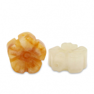 Natural stone beads Quartz flower Multicolour Amber Orange