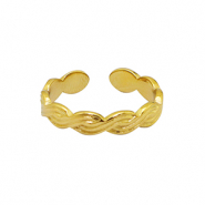 Stainless steel rings twist Gold