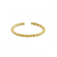 Stainless steel rings  twist Gold
