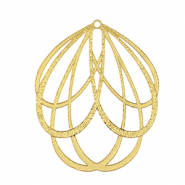 Stainless steel charms bohemian flower Gold