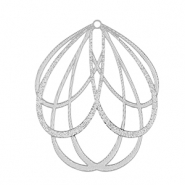 Stainless steel charms bohemian flower Silver