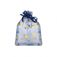 Jewellery Organza Bag 7x9cm star Navy Blue-Gold