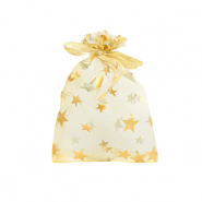 Jewellery Organza Bag 7x9cm star Golden Yellow-Gold