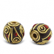 Bohemian beads Red-Antique Gold