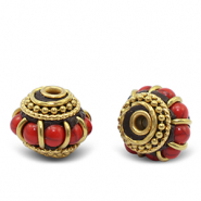 Bohemian beads Red-Antique Gold