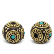 Bohemian beads Turquoise-Antique Gold