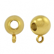 Stainless steel beads with eye 8mm Gold
