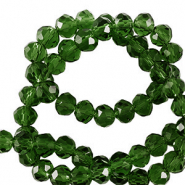 Top faceted beads 3x2mm disc Emerald Green