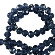 Top faceted beads 3x2mm disc Navy Blue