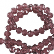 Top faceted beads 3x2mm disc Aubergine Purple
