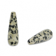 Natural stone beads Dalmatian Stone drop Greige
