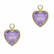 Crystal glass charms heart Light Lilac-Gold