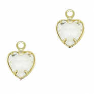 Crystal glass charms heart Crystal-Gold
