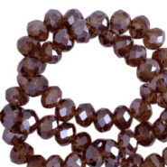 Top faceted beads 4x3mm disc Aubergine Purple-Pearl Shine Coating