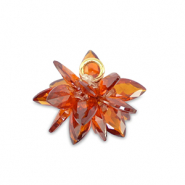 Cubic Zirconia charms flower Rusty Orange