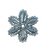 Top Faceted charms flower Montana Blue-Pearl Shine Coating