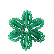 Top Faceted charms flower Dark Green