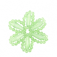 Top Faceted charms flower Green
