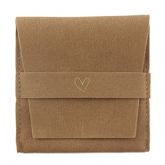 Jewellery Bag heart Sierra Brown-Gold