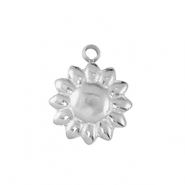 Stainless steel charms flower Silver