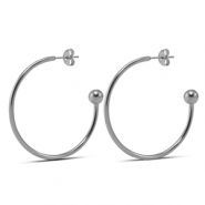 Stainless steel earrings 38mm Silver