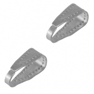 Stainless Steel findings oval pinch bail Silver