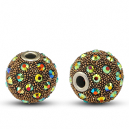 Bohemian beads Dark purple-strass