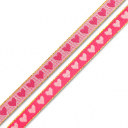 Ribbon text hearts Fuchsia-Light Pink
